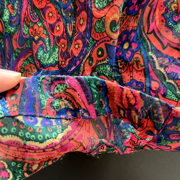 VTG Victorias Secret Satin Paisley Robe Women M/L Semi-Sheer Whimsigoth Fairy - Picture 16 of 16